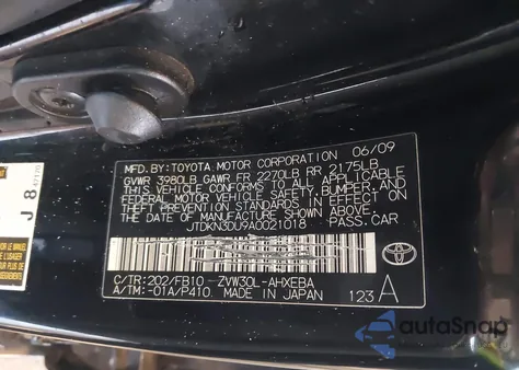 2010 Toyota Prius Iii from USA, damaged, VIN JTDKN3DU9A0021018